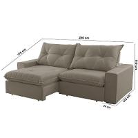 Sofá Hall Veludo Dois Módulos De 120m B25cm Meu Sofá Online B002 Veludo Capuccino - 5
