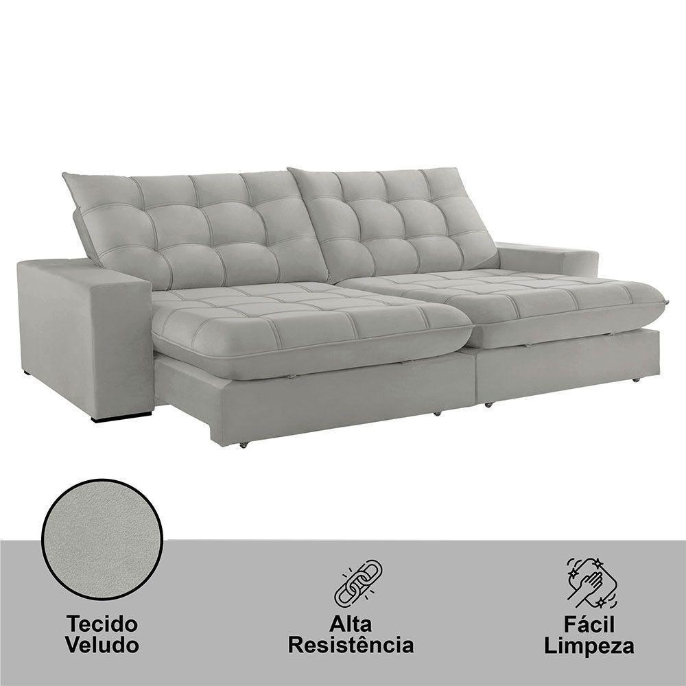Sofá Livy Veludo 02 Módulos De 120cm B25cm Meu Sofá Online B026 Veludo Prata - 2
