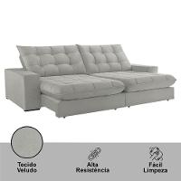 Sofá Livy Veludo 02 Módulos De 120cm B25cm Meu Sofá Online B026 Veludo Prata - 3