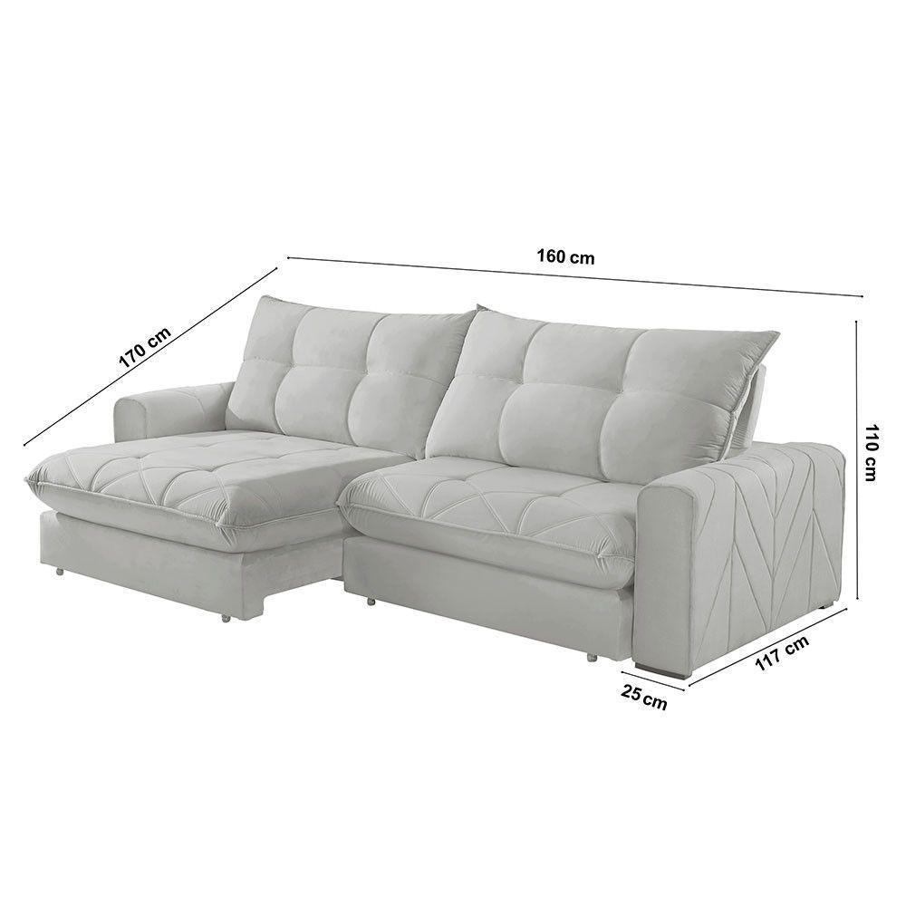 Sofá Firenze Veludo 02 Módulos De 80cm B25cm Meu Sofá Online B026 Veludo Prata - 5