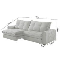 Sofá Firenze Veludo 02 Módulos De 80cm B25cm Meu Sofá Online B026 Veludo Prata - 5