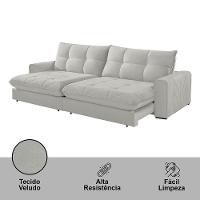 Sofá Firenze Veludo 02 Módulos De 80cm B25cm Meu Sofá Online B026 Veludo Prata - 6