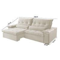 Sofá Nivus Linho 2 Módulos De 90cm B25cm Meu Sofá Online A302 Linho Branco - 8