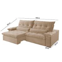 Sofá Nivus Linho 02 Módulos De 100m B25cm Meu Sofá Online A226 Linho Bege - 7