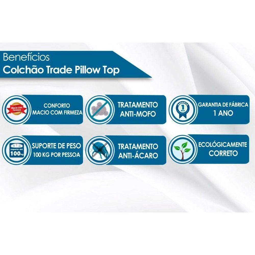 Conjunto Box Baú Solteiro: Colchão Molas Luckspuma Bonnel Trade + Base CRC Suede Gray (88x188) - 2