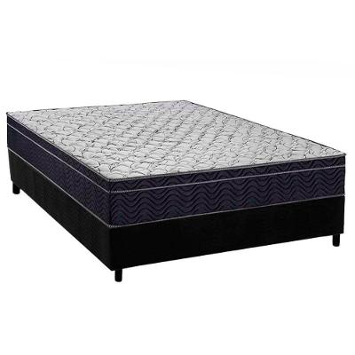Conjunto Box Viúva: Colchão Anatômico Ortobom D45 / Airtech 150 + Base CRC Suede Black(128x188)