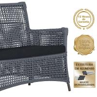 Jogo Sofá 2 Poltronas E Mesa Igapó Marrom E12 Trama Original Prata