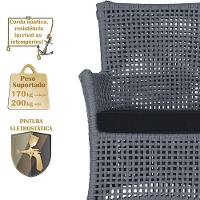 Jogo Sofá 2 Poltronas E Mesa Igapó Marrom E12 Trama Original Prata - 5