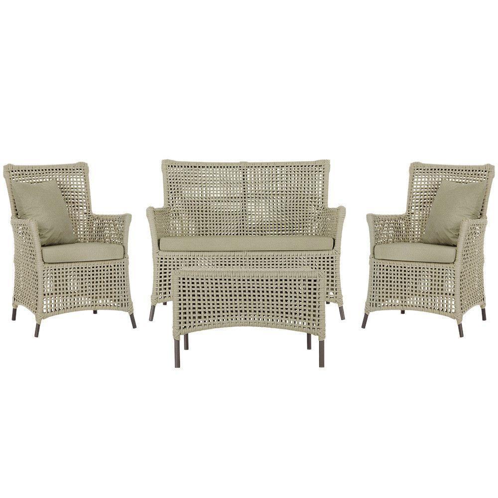 Jogo Sofá 2 Poltronas E Mesa Igapó Marrom E7 Trama Original Rami - 1