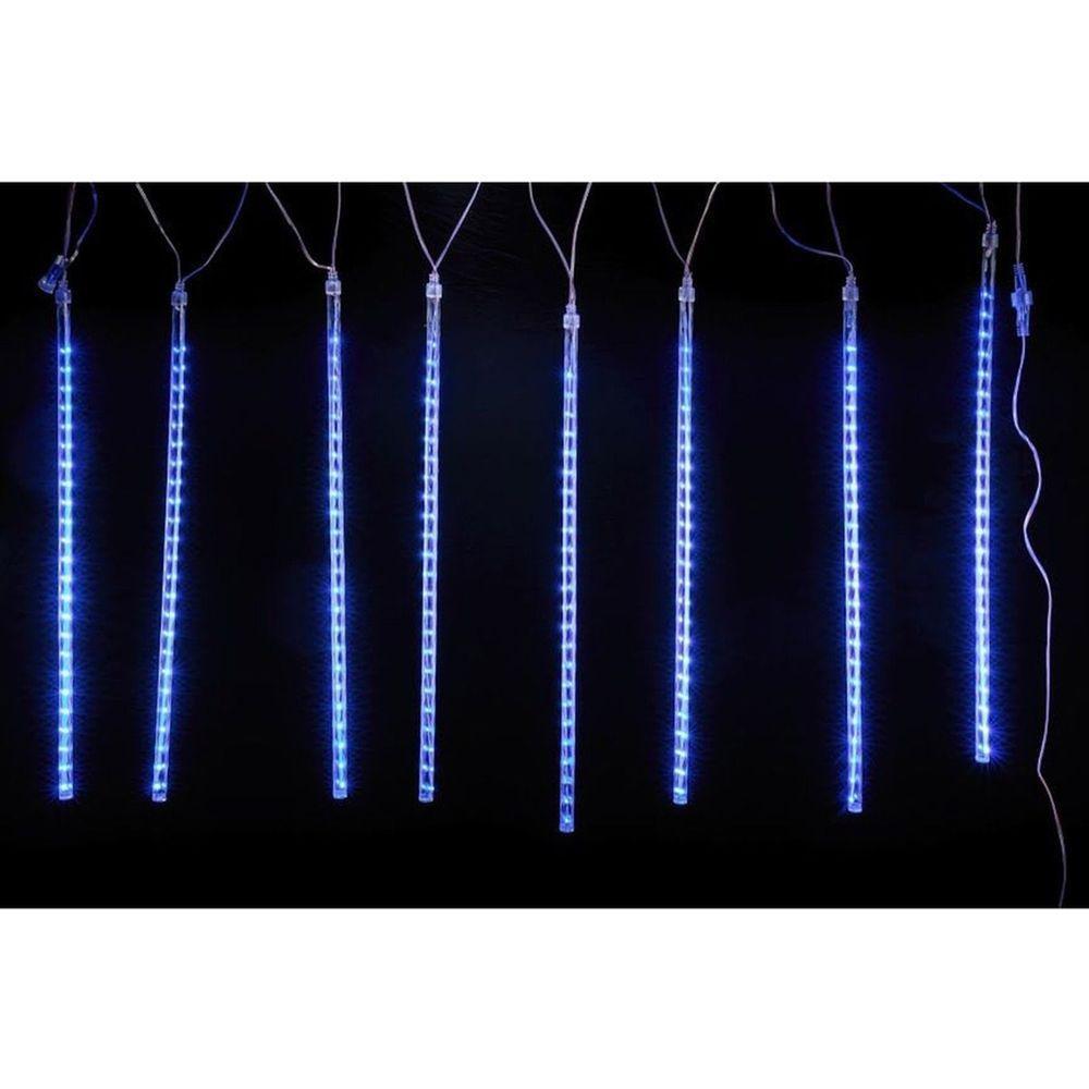 Cascata Chuva De Neve Natal 108 Leds 8 Tubos Enfeite Natalino Pisca Pisca Queda Gelo Iluminaçao - 3