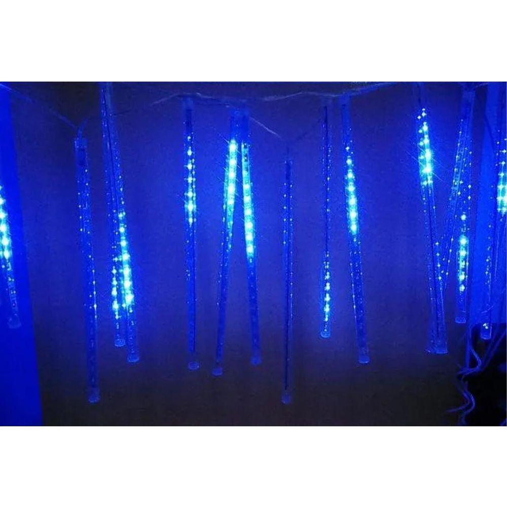 Cascata Chuva De Neve Natal 108 Leds 8 Tubos Enfeite Natalino Pisca Pisca Queda Gelo Iluminaçao - 5