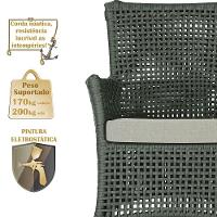 Jogo Sofá 2 Poltronas E Mesa Igapó Marrom E3 Trama Original Verde - 3