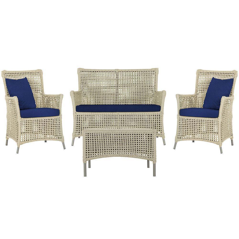 Jogo Sofá 2 Poltronas E Mesa Igapó Fendi E10 Trama Original Rami - 1