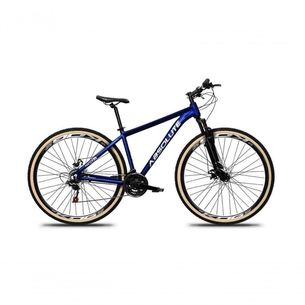 Bicicleta Aro 29 Absolute Nero 5 Alumínio 27v K7 Freio Disco Mecânico Garfo Suspensão Pneu Com Faixa - Azul Tam.21 - 1