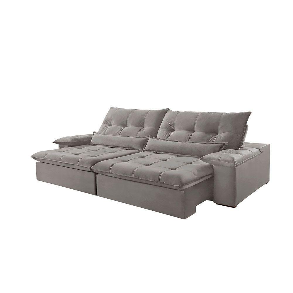 Sofá Nivus Veludo 02 Módulos 100m B25cm Meu Sofá Online B026 Veludo Prata - 2