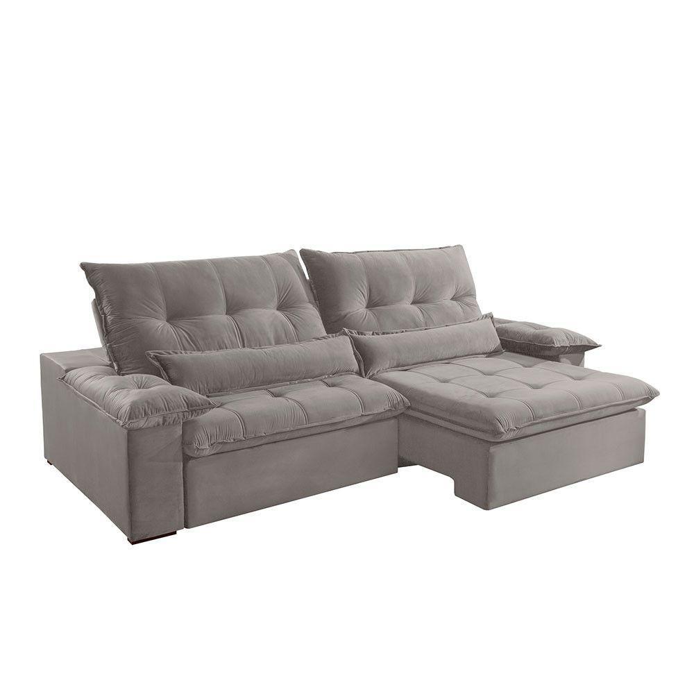 Sofá Nivus Veludo 02 Módulos 100m B25cm Meu Sofá Online B026 Veludo Prata - 3