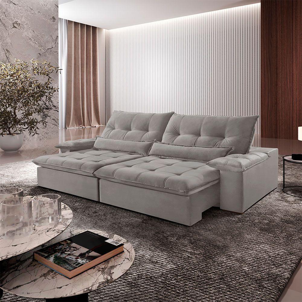 Sofá Nivus Veludo 02 Módulos De 120cm B25cm Meu Sofá Online B026 Veludo Prata - 1