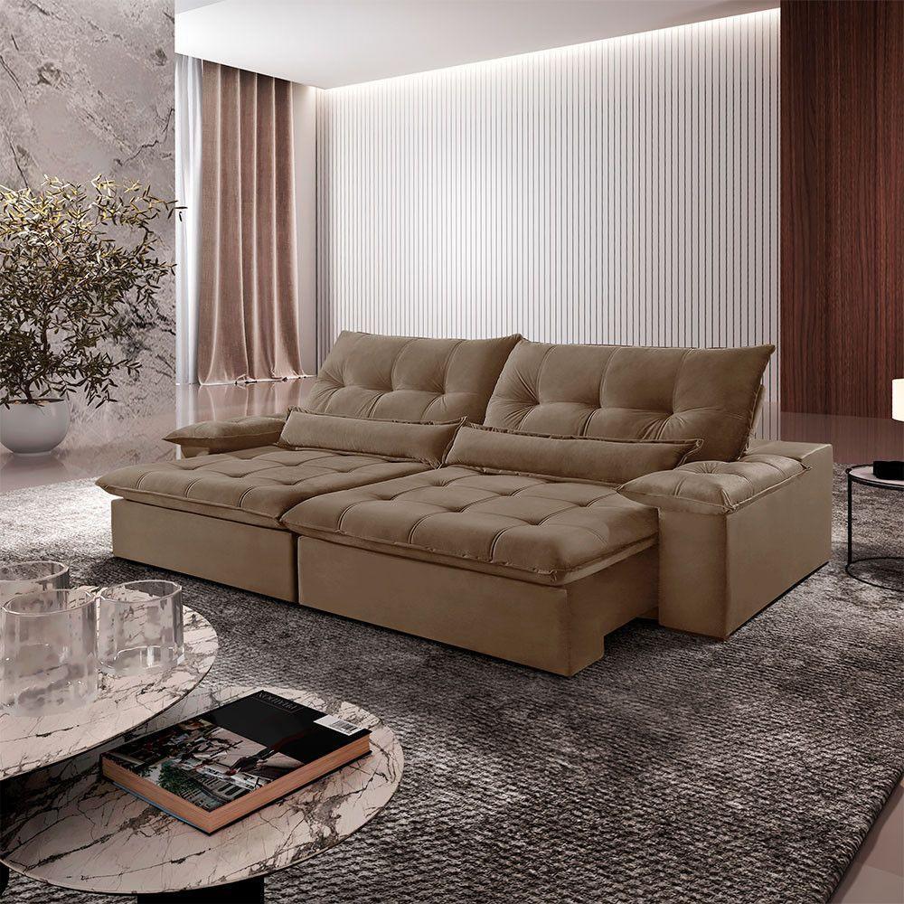 Sofá Nivus Veludo 02 Módulos De 120cm B25cm Meu Sofá Online B016 Veludo Marrom - 1