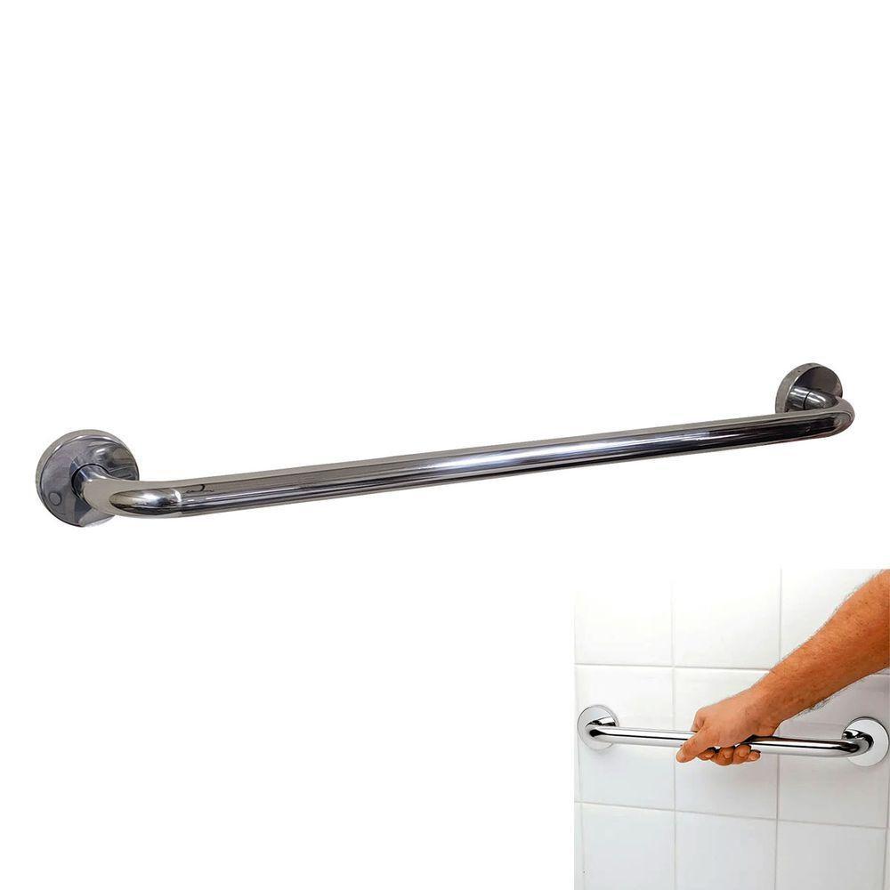 Alça De Apoio Banheiro Inox Barra 50cm Idoso Deficiente Cadeirante Acessibilidade Resistente - 2
