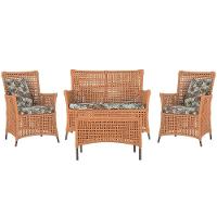 Jogo Sofá 2 Poltronas E Mesa Igapó Marrom E6 Trama Original Terra Cota - 1