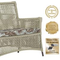 Jogo Sofá 2 Poltronas E Mesa Igapó Marrom E6 Trama Original Rami