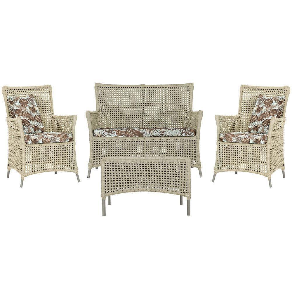 Jogo Sofá E 2 Poltronas E Mesa Igapó Fendi E6 Trama Original Rami - 1