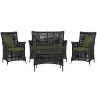 Jogo Sofá 2 Poltronas E Mesa Igapó Preta E13 Trama Original Preto - 1