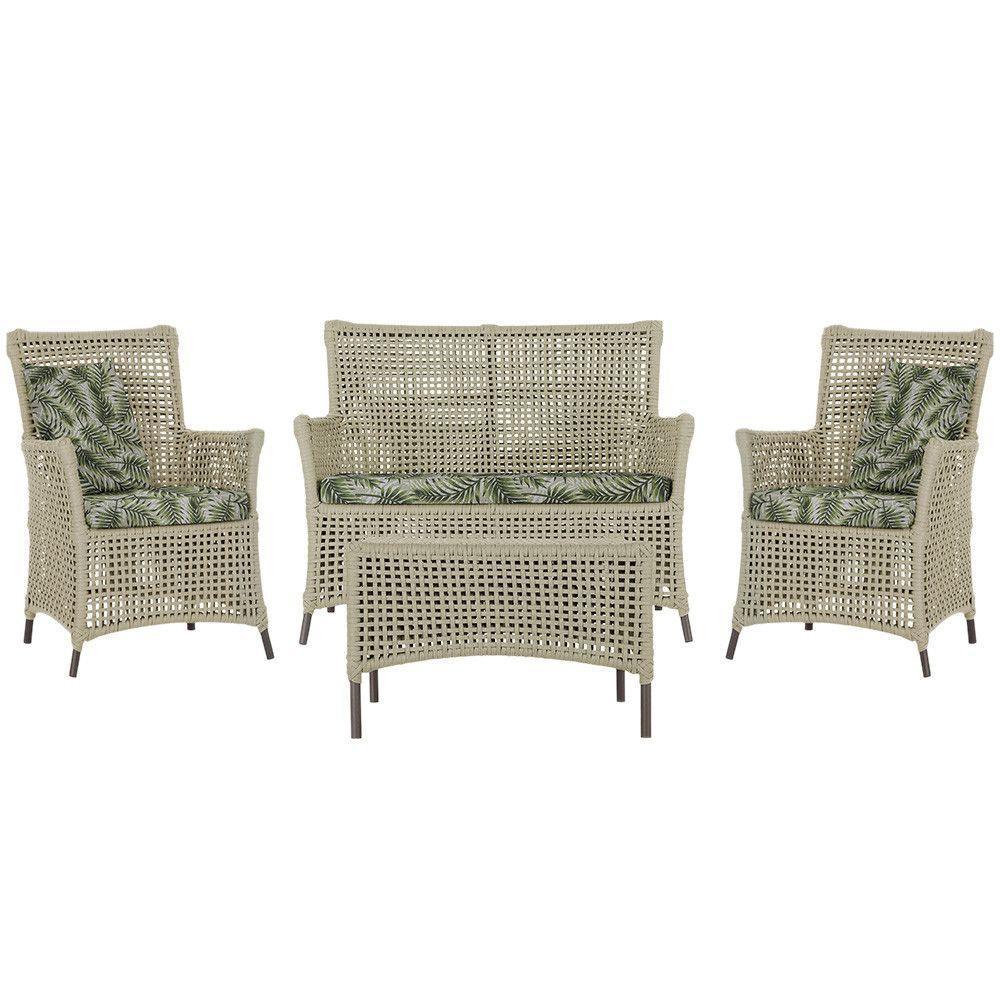 Jogo Sofá 2 Poltronas E Mesa Igapó Marrom E5 Trama Original Rami - 1