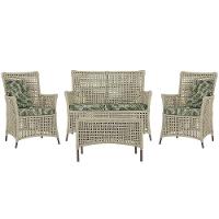 Jogo Sofá 2 Poltronas E Mesa Igapó Marrom E5 Trama Original Rami - 1