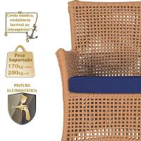 Jogo Sofá 2 Poltronas E Mesa Igapó Preta E10 Trama Original Terra Cota - 5