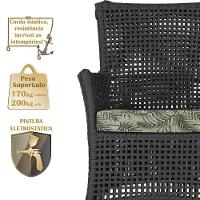 Jogo Sofá 2 Poltronas E Mesa Igapó Marrom E5 Trama Original Preto - 5