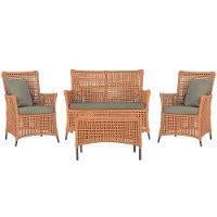 Jogo Sofá 2 Poltronas E Mesa Igapó Marrom E8 Trama Original Terra Cota - 1