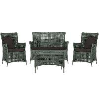 Jogo Sofá E 2 Poltronas E Mesa Igapó Fendi E9 Trama Original Verde - 1