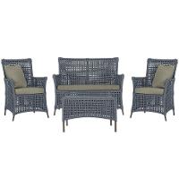 Jogo Sofá 2 Poltronas E Mesa Igapó Marrom E8 Trama Original Prata - 1