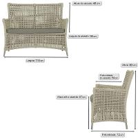 Jogo Sofá E 2 Poltronas E Mesa Igapó Fendi E7 Trama Original Rami - 2