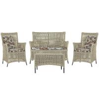 Jogo Sofá E 2 Poltronas E Mesa Igapó Preta E6 Trama Original Rami - 1