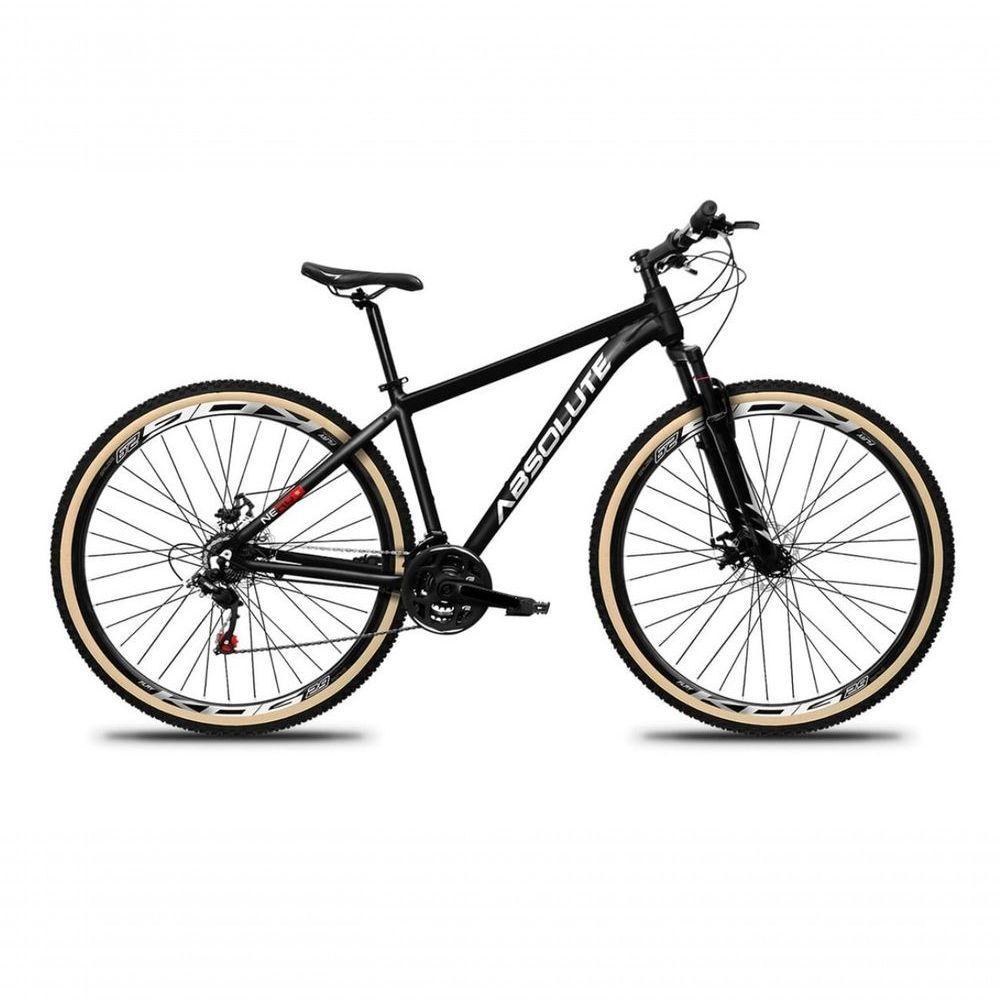 Bicicleta Aro 29 Absolute Nero 5 Alumínio 27v K7 Freio Disco Mecânico Garfo Suspensão Pneu Com Faixa - Preto Tam.23 - 1