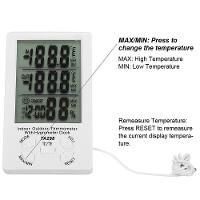 Relogio Estacao Metereologica Higrometro Temperatura Umidade Interna Externa Com Sonda Termometro