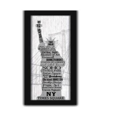 Quadro New York Estatua Liberdade Frases Eua 60cm Moldura Sala Consultorio Lavabo Escritorio Canvas