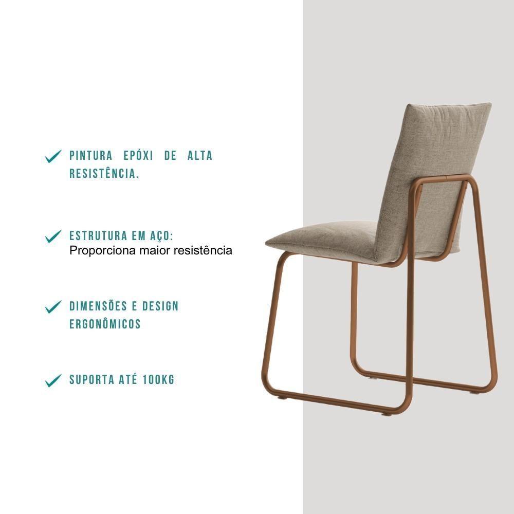 Conjunto 2 Cadeiras De Jantar Soft 1750 Carraro Areia Rose - 4