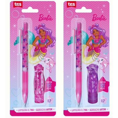 Kit Escolar Borracha Batom + Lapiseira 0,7mm - Barbie - Tris