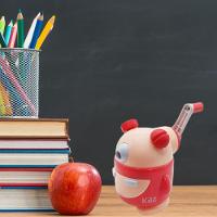 Apontador De Mesa Manual Depósito Botmonster Vermelho - Kaz - 5