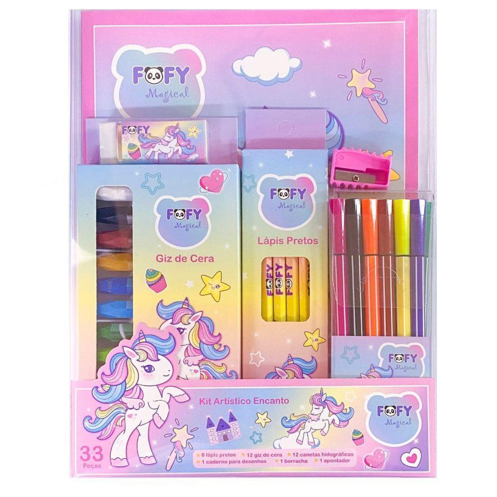 Kit Desenho Artístico Infantil Encanto Com 33 Peças Fofy - 1