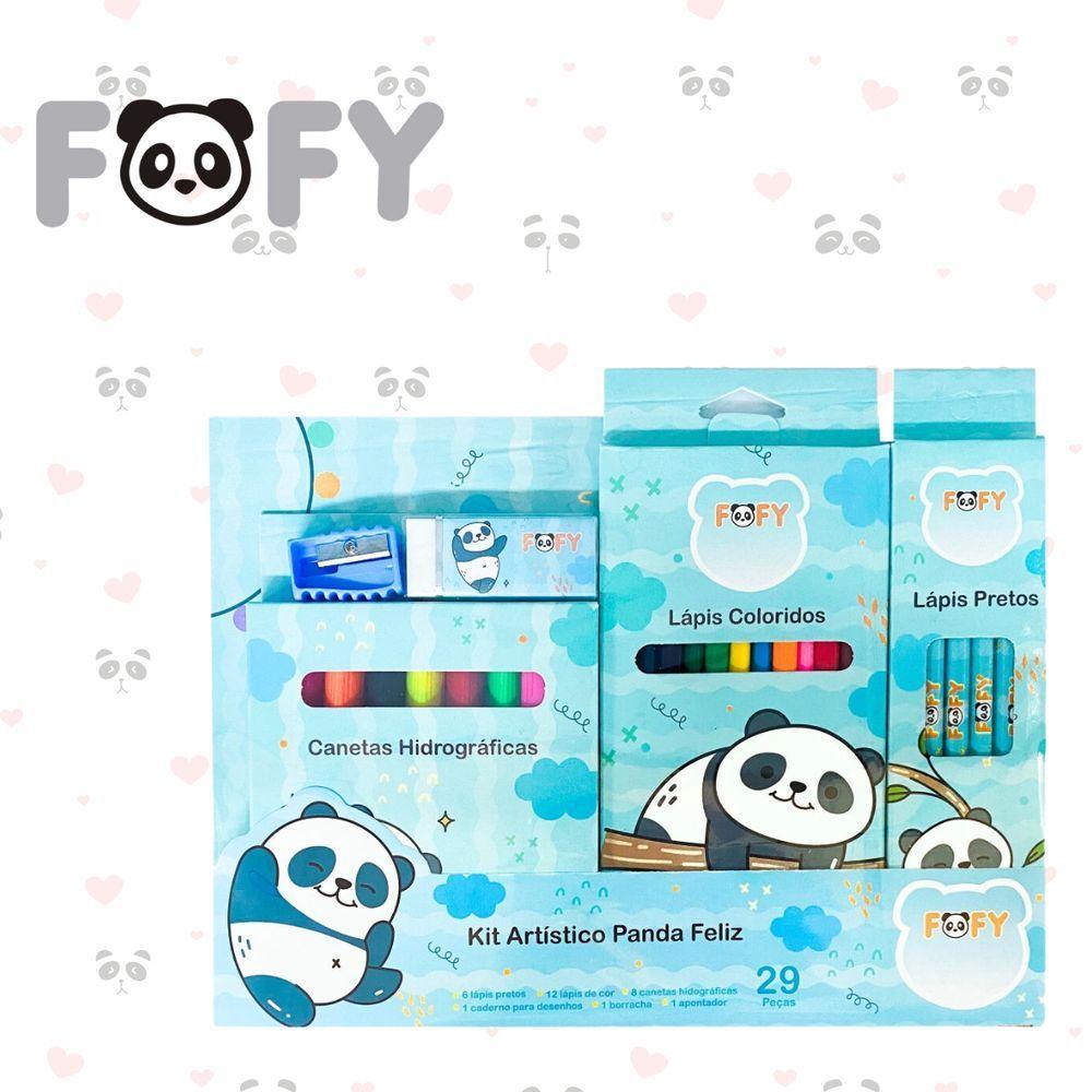 Kit Desenho Artístico Infantil Panda Feliz 29 Peças Fofy - 2