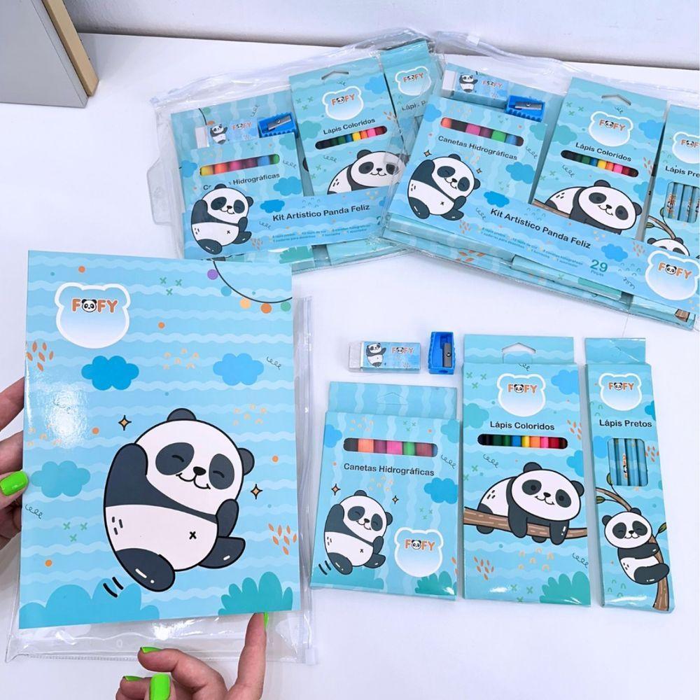 Kit Desenho Artístico Infantil Panda Feliz 29 Peças Fofy - 4