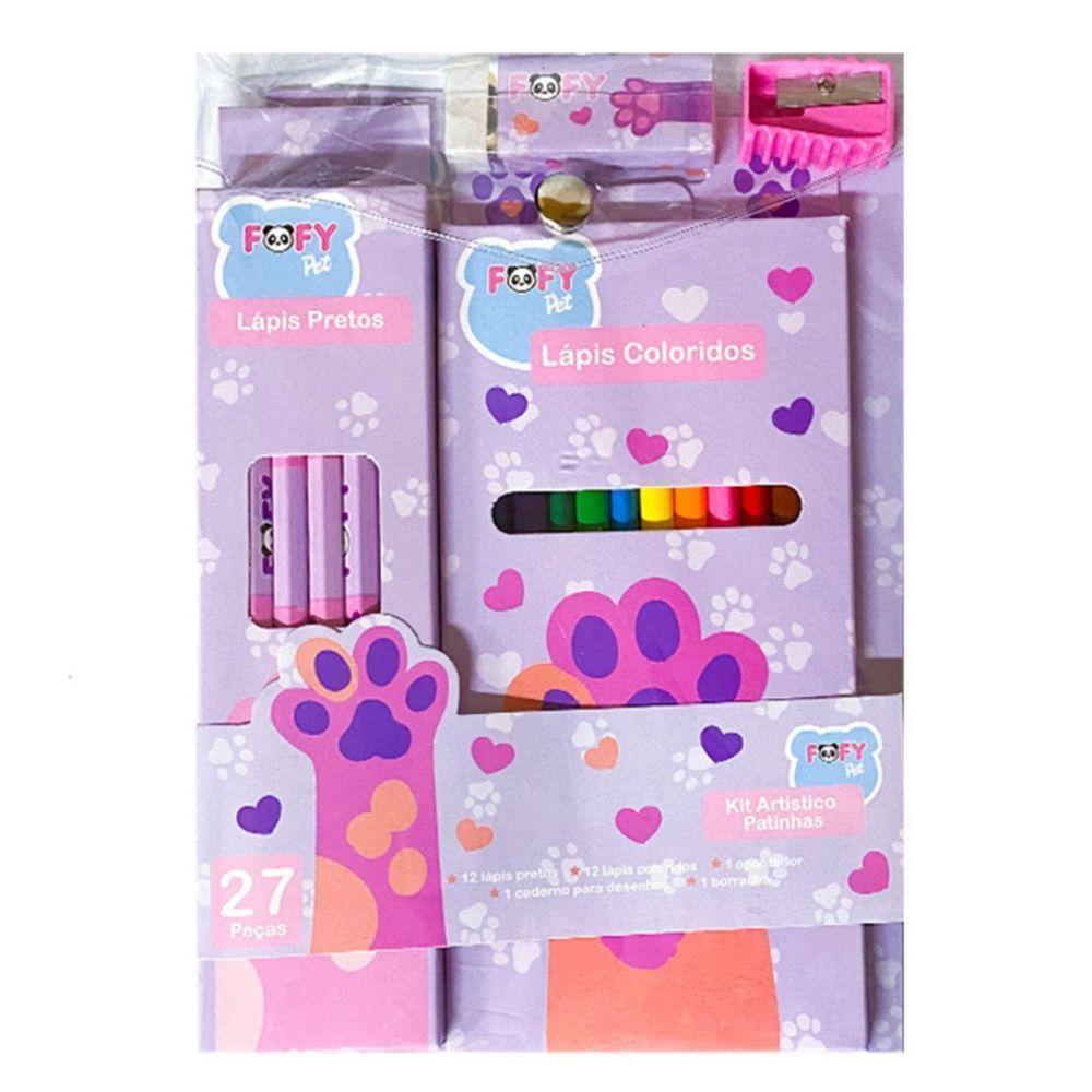 Kit Desenho Artístico Infantil Patinhas Com 27 Peças Fofy - 1