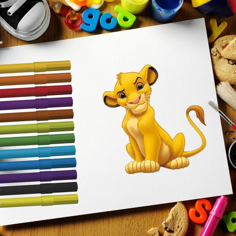 Caneta Hidrocor Escolar Rei Leão Pack Com 12 Cores - Leo&leo - 4