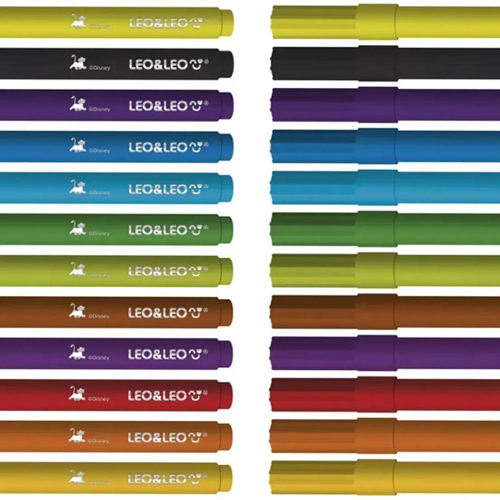 Caneta Hidrocor Escolar Rei Leão Pack Com 12 Cores - Leo&leo - 5