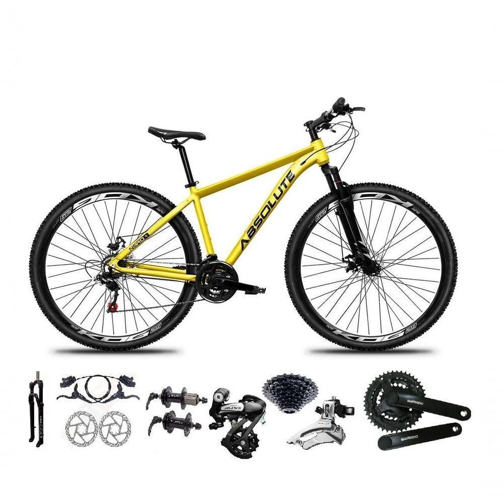 Bicicleta Aro 29 Absolute Nero 5 Shimano Altus 24v Freios Hidráulicos Garfo Com Trava - Amarelo Tam.19 - 1