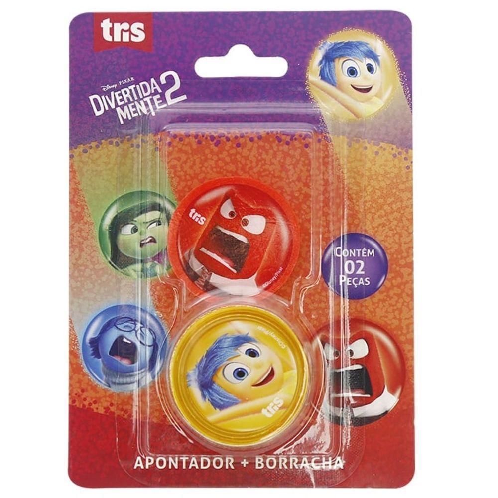 Kit Apontador Com Depósito + Borracha Divertidamente - Tris - 2